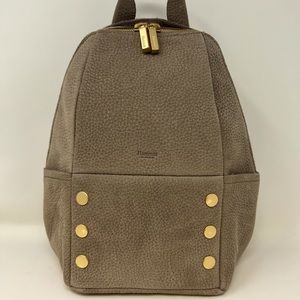 New Hammitt Hunter Medium Back pack Grey Natural Leather Brushed Gold